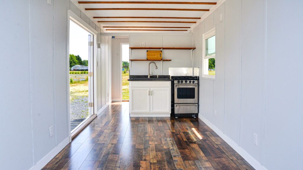 tiny house container, happy weekender, grand, doors open